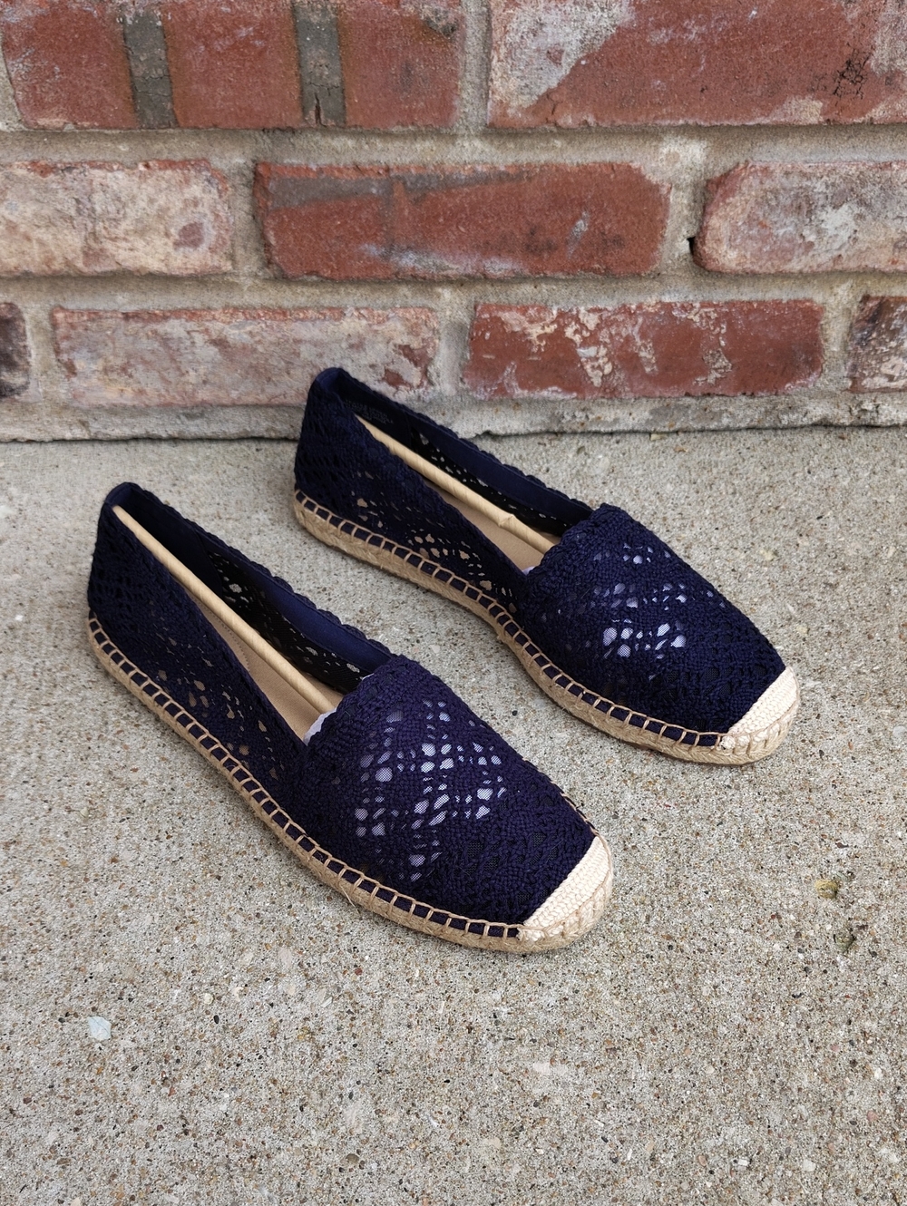 Talbots Izzy Crochet Espadrilles Loafers Flat Shoes Size 10 Coastal Nautical